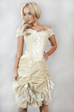  Dita vintage corset dress in cream taffeta and cream lace - 