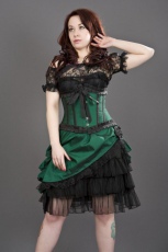  Diva knee length burlesque skirt in green taffeta - 