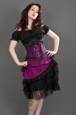  Diva knee length burlesque skirt in magenta taffeta - 