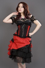  Diva knee length burlesque skirt in red taffeta - 