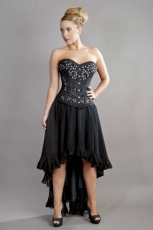  Elizium victorian high low skirt in black chiffon - 