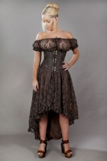 Юбка Elizium long burlesque skirt in brown satin & brown lace overlay Burleska elizium-skirt-brown-brown-lace - маленькая картинка