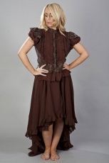  Elizium long victorian skirt in brown chiffon - 