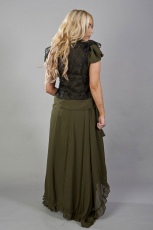 Юбка Elizium long victorian skirt in olive green chiffon Burleska elizium-skirt-olive-chiffon - маленькая картинка