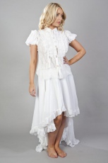  Elizium long victorian skirt in white chiffon - 