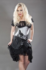  Elvira burlesque midi skirt in black taffeta - 