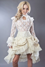  Elvira knee length burlesque skirt in cream taffeta - 