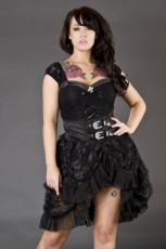  Elvira knee length burlesque skirt in black brocade - 
