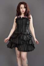  Eternity black gothic top in taffeta with lace frills - 
