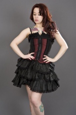  Eternity ladies gothic top in burgundy taffeta - 