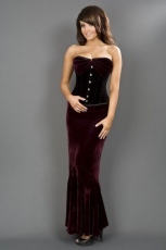  Fishtail mermaid skirt in burgundy velvet - 
