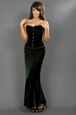  Fishtail mermaid skirt in green velvet - 