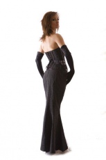  Fishtail long mermaid skirt in pinstripe - 