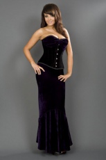  Fishtail long mermaid skirt in purple velvet - 
