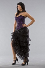  Flamingo long burlesque skirt in black organza - 