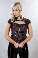  Geisha gothic top in black and red petals - 