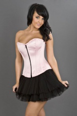  Glamour overbust fashion corset in pink satin - 