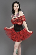  Gypsy gothic top in red spider mesh - 