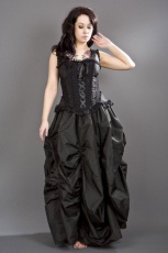  Jasmin overbust gothic corset in black taffeta - 