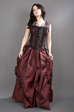  Jasmin overbust corset with straps in burgundy taffeta - 