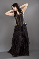  Jasmin overbust burlesque corset in gold king brocade - 