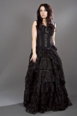  Jasmin overbust gothic corset in purple scroll brocade - 