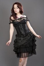  Jasmin underbust gothic corset in black taffeta - 