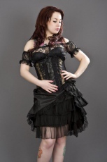  Jasmin underbust burlesque corset in gold king brocade - 