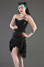  Jessica ruffled mini skirt in black twill - 