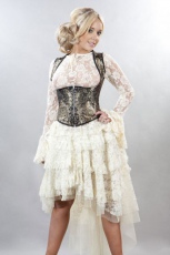  Juliette burlesque underbust halter corset in gold king brocade - 