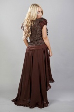 Блузка Katie victorian shirt with frills in brown chiffon & brown lace Burleska katie-shirt-brown-chiffon - маленькая картинка