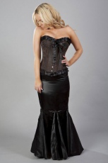  Lily overbust steel boned corset in brown king brocade - 