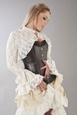  Lily overbust steel boned corset in brown matte vinyl - 
