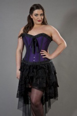 Lily overbust plus size corset in purple taffeta - 