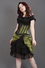  Lily underbust waist cincher in olive green taffeta - 