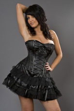 Lolita strapless mini corset dress in black satin /  /  /  - 