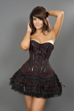  Lolita strapless mini corset dress in black and red stripes /  /  /  - 