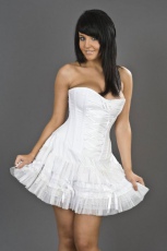  Lolita strapless mini corset dress in white satin /  /  /  /   - 