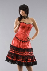  Lolita knee length burlesque skirt in red satin - 