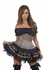  Lolita burlesque mini skirt in leopard print - 
