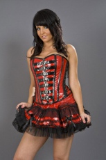  Lolita burlesque mini skirt in red PVC - 