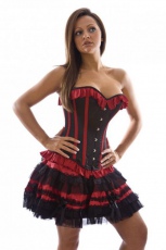  Lolita burlesque mini skirt in red satin /  /  /  - 