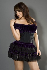  Lolita burlesque mini skirt in purple velvet - 
