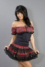  Lolita rockabilly mini skirt in red tartan /  /  /  - 