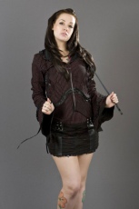  Manga ladies gothic hoodie in black and red stripes - 