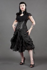  Mary knee length gothic skirt in black taffeta - 