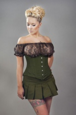  Micra punk rock mini skirt in olive green twill /  - 