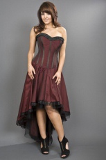  Monroe hi-low burlesque corset dress in burgundy taffeta - 