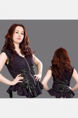 Moonlight black and purple striped punk top - 