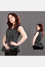  Moonlight black and white striped gothic top - 